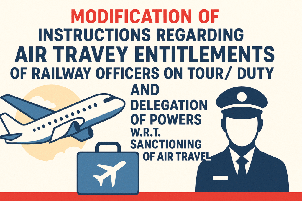 Air Travel Entitlements for railway officers on Tour Duty Delegation